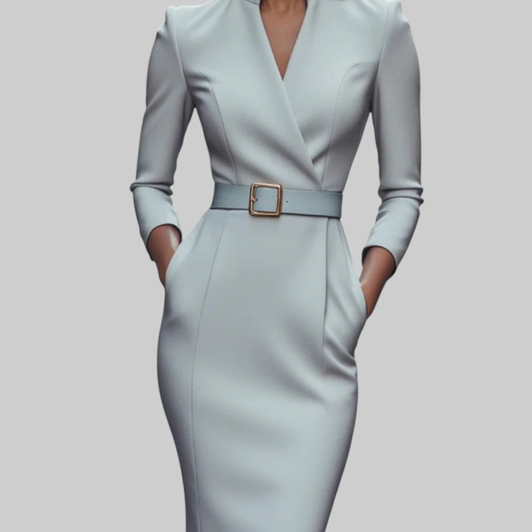 NIKOLA | ELEGANTNE MUSTAD KLEIDID VÖÖ JA MANDARIINI KRAEGA