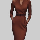 NIKOLA | ELEGANTNE MUSTAD KLEIDID VÖÖ JA MANDARIINI KRAEGA