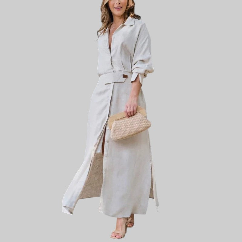 NADIA | ELEGANTNE MAXI KLEIT V-KAELUSEGA