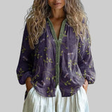 LUCIA | VINTAGE BLOUSE LEHTEDE PRINTIGA