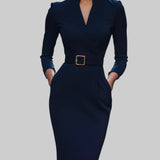 NIKOLA | ELEGANTNE MUSTAD KLEIDID VÖÖ JA MANDARIINI KRAEGA