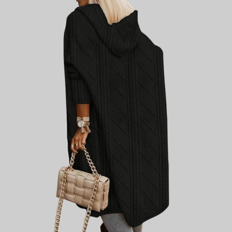 JOHANA | PIKENDATUD KUDUMI KARDIGAN KAPUUTIGA