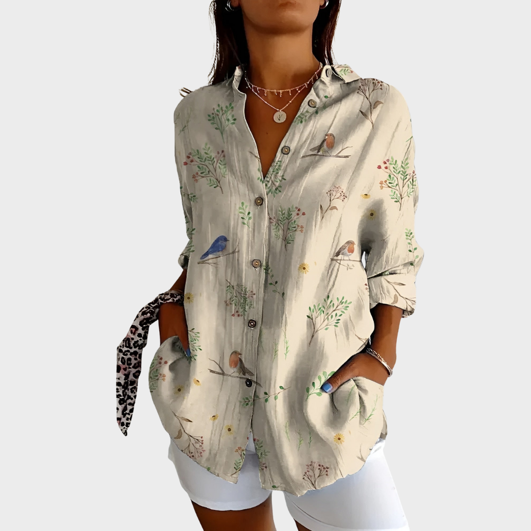 GABRIELA – LILLEMUSTERIGA BLOUSE