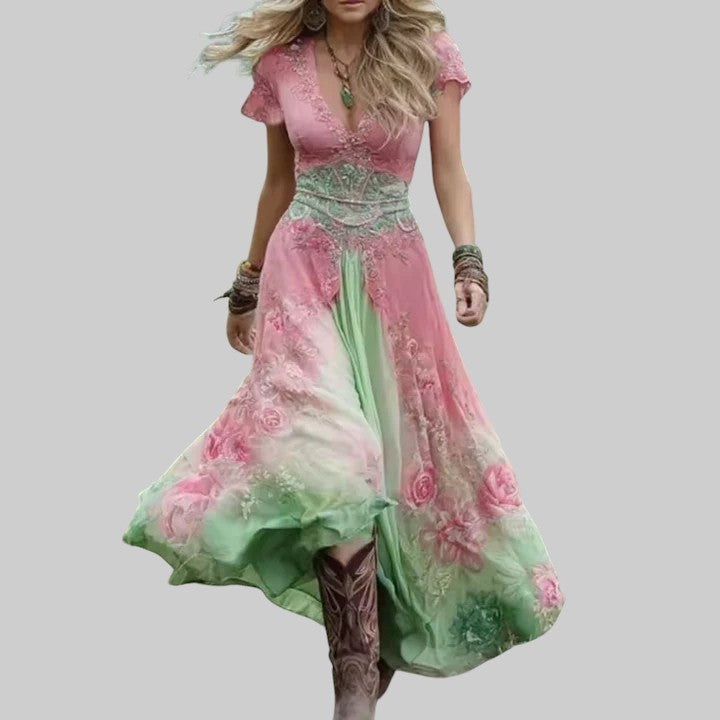 SLAVA | KRAJKOVÉ KVETINOVÉ ŠATY NA MIERU A VOĽNE PADAVÉ